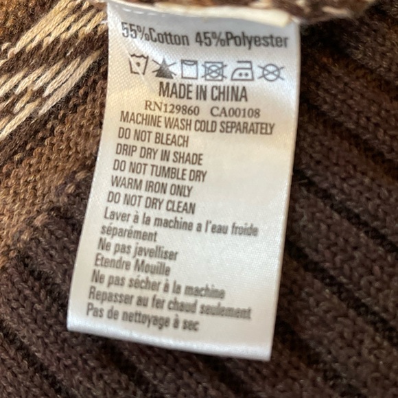 Rhythm Mens Pullover Knit Sweater Size Medium Brown Tan - Picture 4 of 6